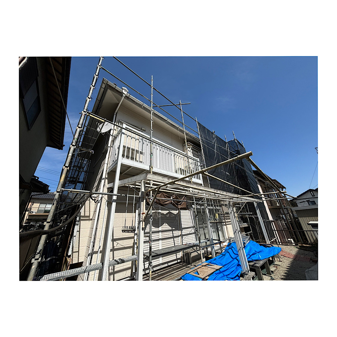 屋根塗装用足場組み立て工事 昇降階段 アイキャッチ画像