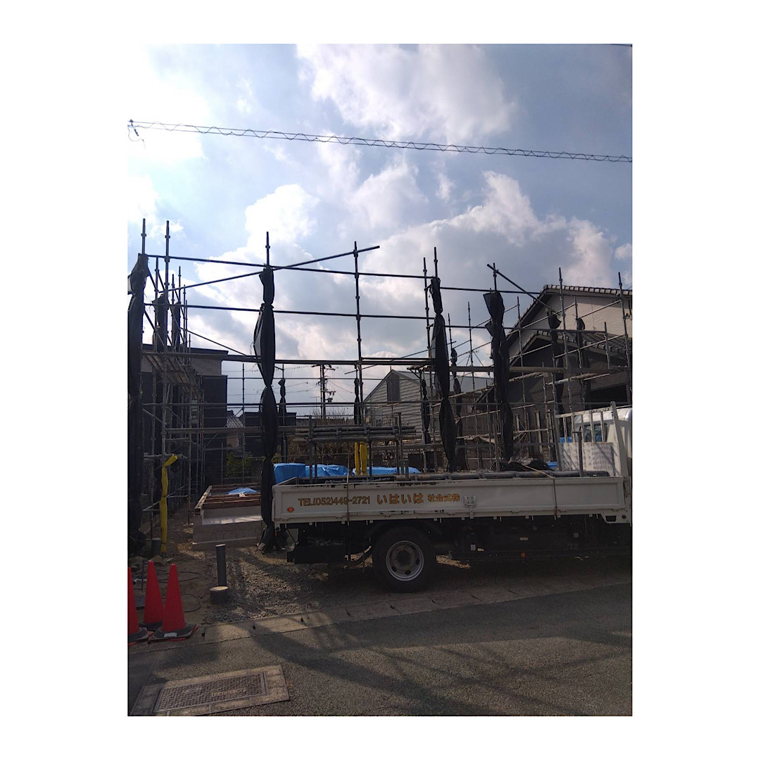 新築足場組み立て工事 先行足場 アイキャッチ画像