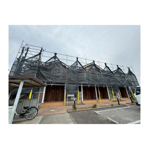 中津川市アパート足場工事