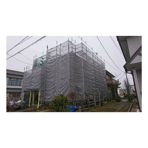 住宅屋根工事用足場組み立て工事