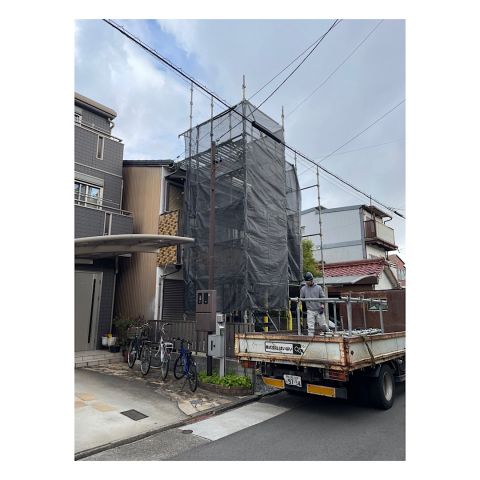 住宅屋根工事用足場