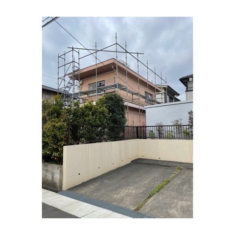住宅の足場組み立て工事 戸建て外壁塗装工事シーリング工事