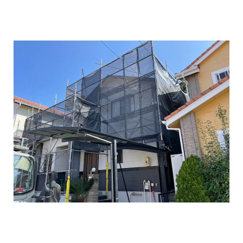 戸建てシーリング工事用足場