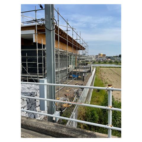 増築用足場工事 先行足場 新築工事