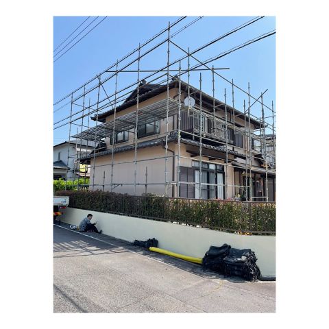 民家足場組み立て工事 ソーラーパネル工事