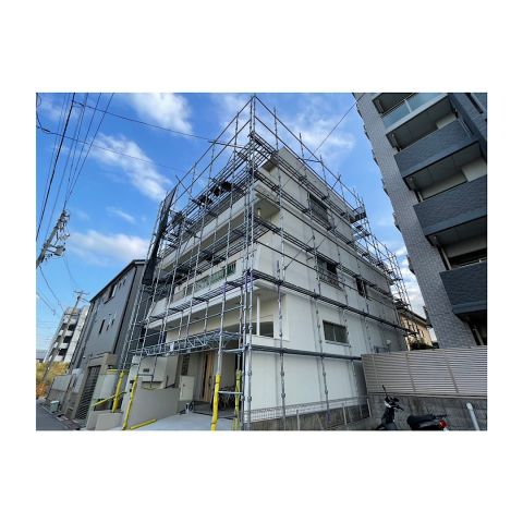 田原市 3階建て民家足場組み立て工事