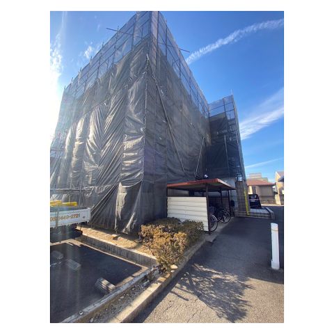 蒲郡市 アパート足場組み立て工事 仮設工事