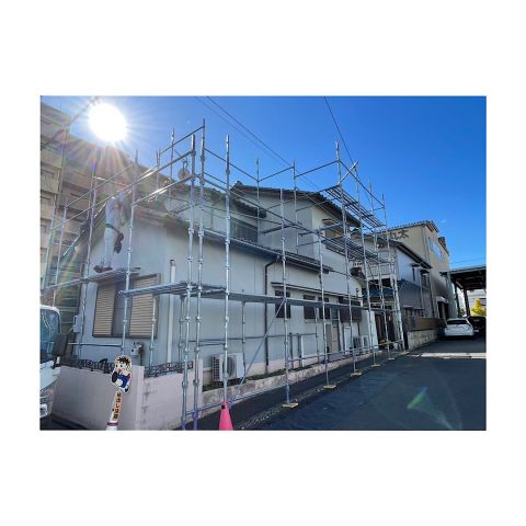 住宅足場組み立て工事 昇降階段込み