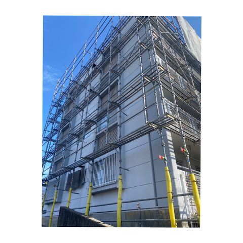マンション足場組み立て工事 仮設足場