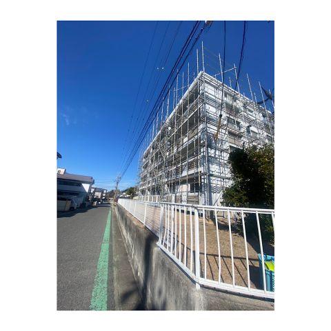 郡上市 マンション足場組み立て工事 仮設工事