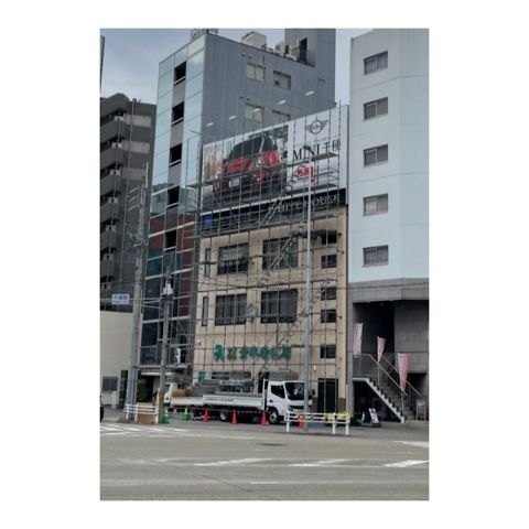 看板工事用足場組み立て工事 屋上看板