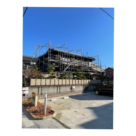 住宅足場組み立て工事 瓦漆喰工事