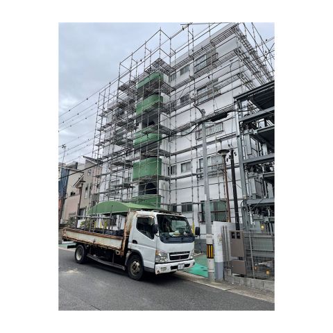 マンション足場組み立て工事