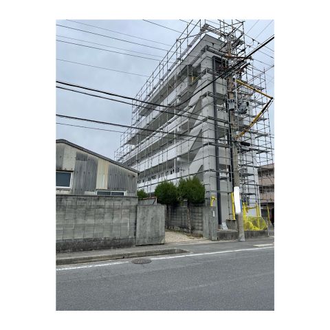 大型マンション改修工事用足場