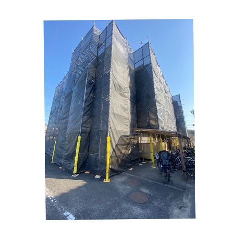 マンション外壁改修工事用足場