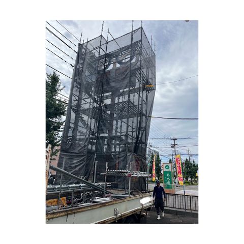 岡崎市 独立看板足場組み立て工事