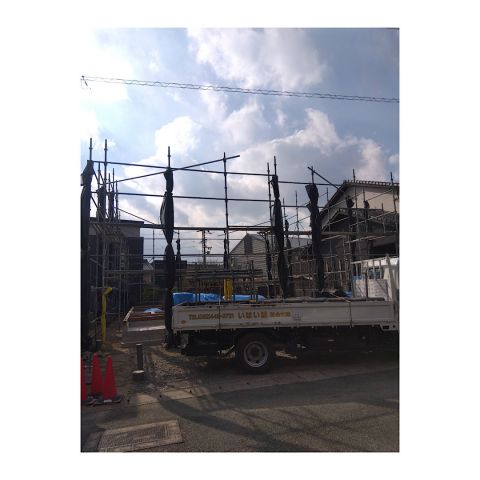 新築足場組み立て工事 先行足場