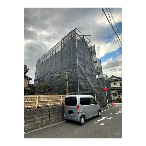 商業ビル足場組み立て工事