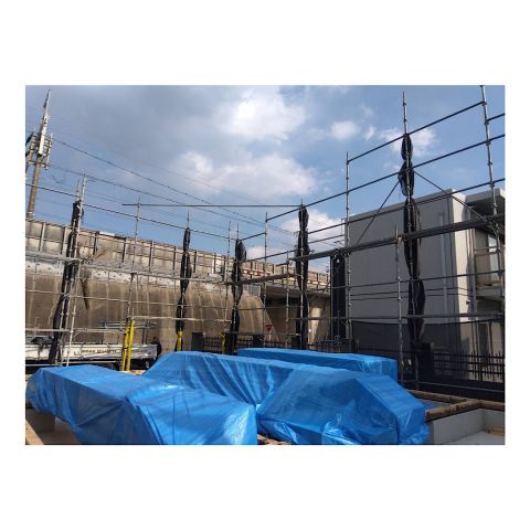 新築足場組み立て工事 先行足場