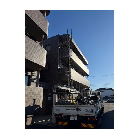 マンション足場組み立て工事 部分足場