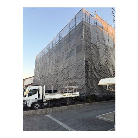 マンション足場組み立て工事