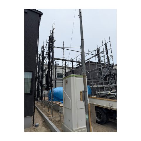 先行足場組み立て工事