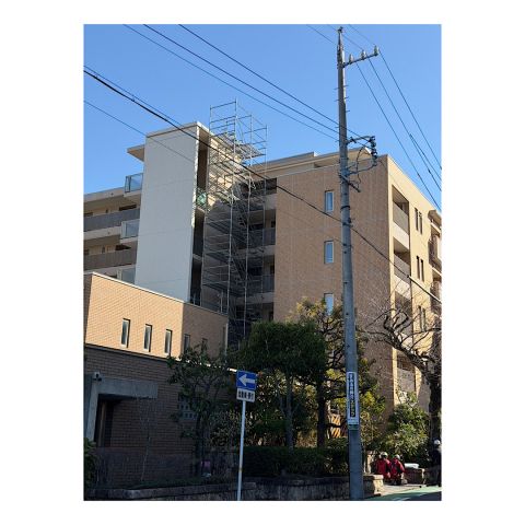 マンション足場組み立て工事